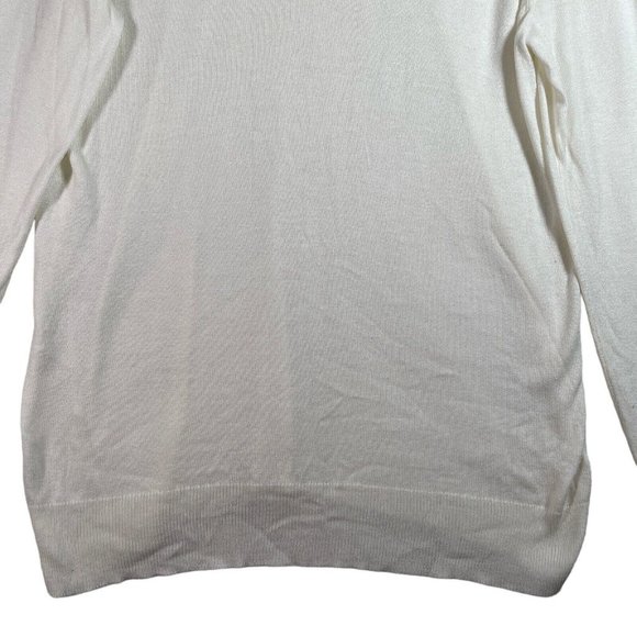 A New Day Womens Pullover VNeck Sweater Size XL White Long Sleeve Lightweight - Picture 3 of 9
